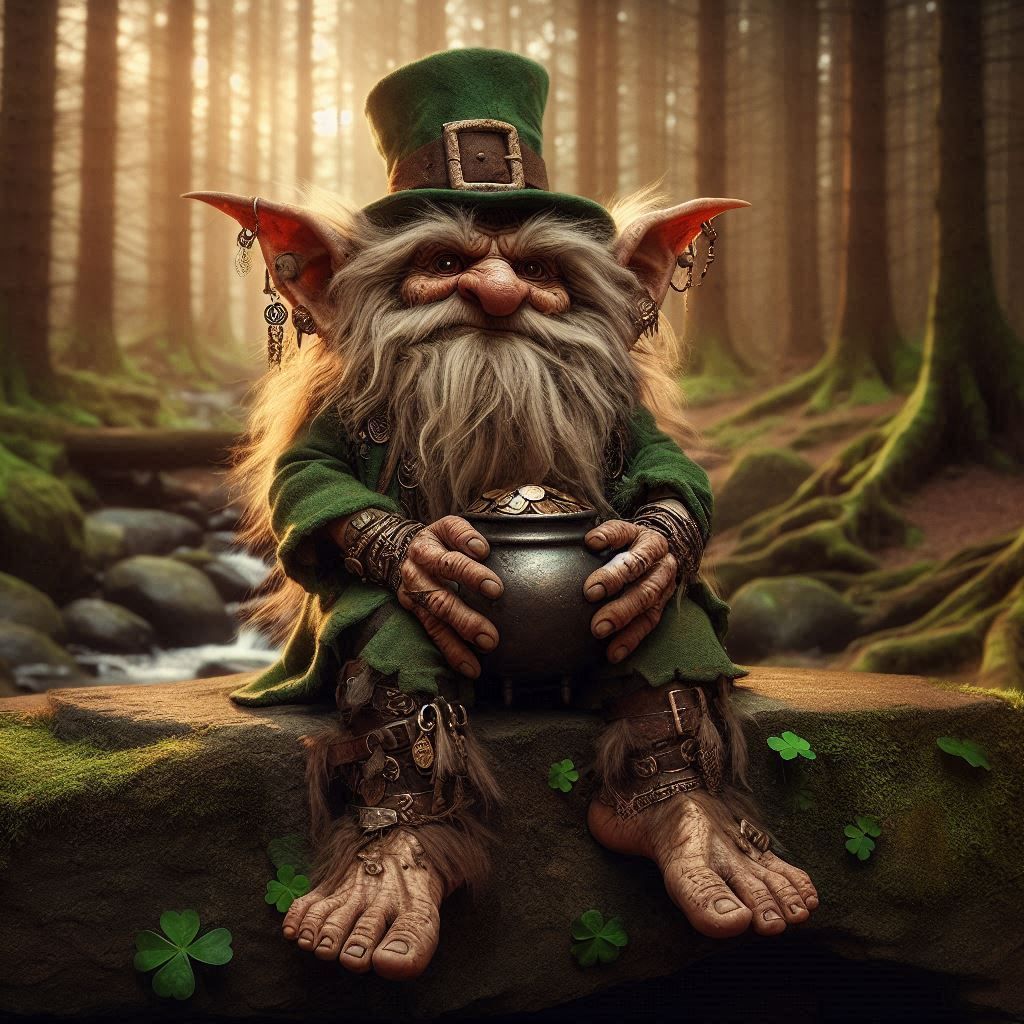Leprechaun and his pot of gold 3