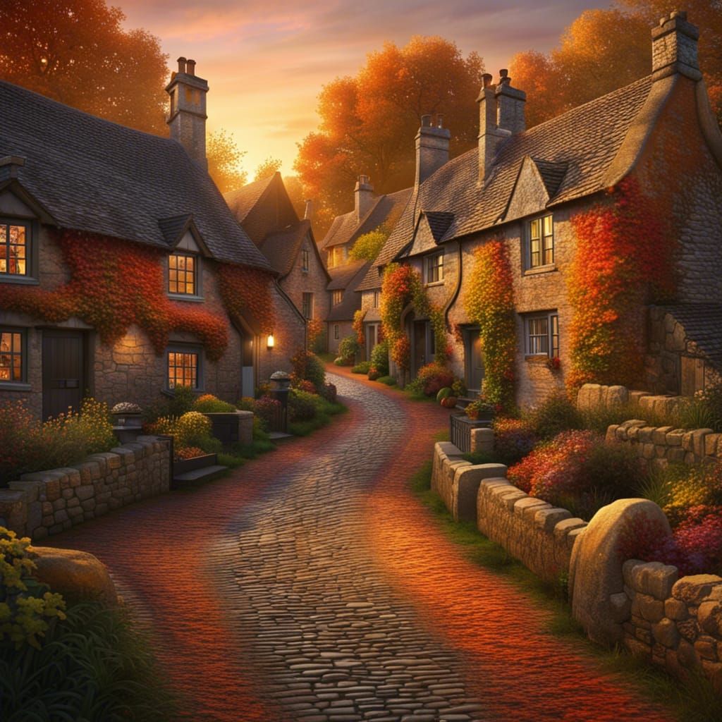 Cotswold's Village Sunrise  by @mathy_art_girl_305