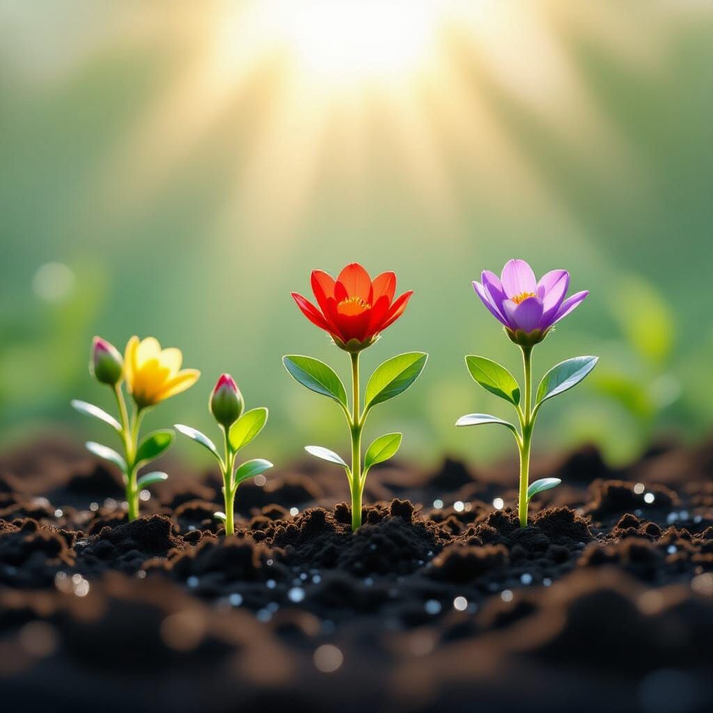 Vibrant Blossoms Emerge in Luminous Watercolor Style