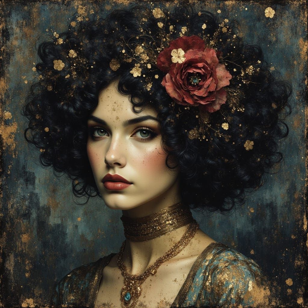 Cosmic Night Sky and Radiant Star as Abstract Art