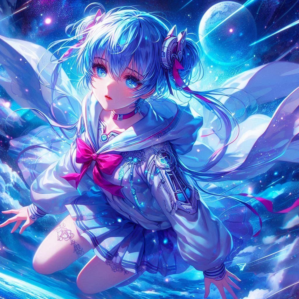 Alternate Ayanami Rei with long hair in buns