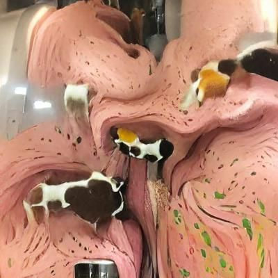 cows licking gelato