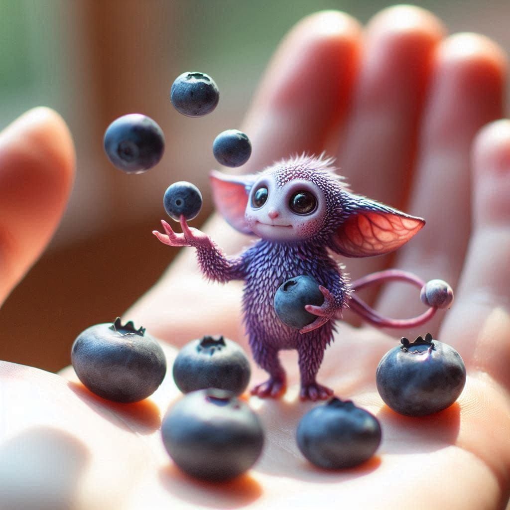 Blueberry Imp Juggling for his supper