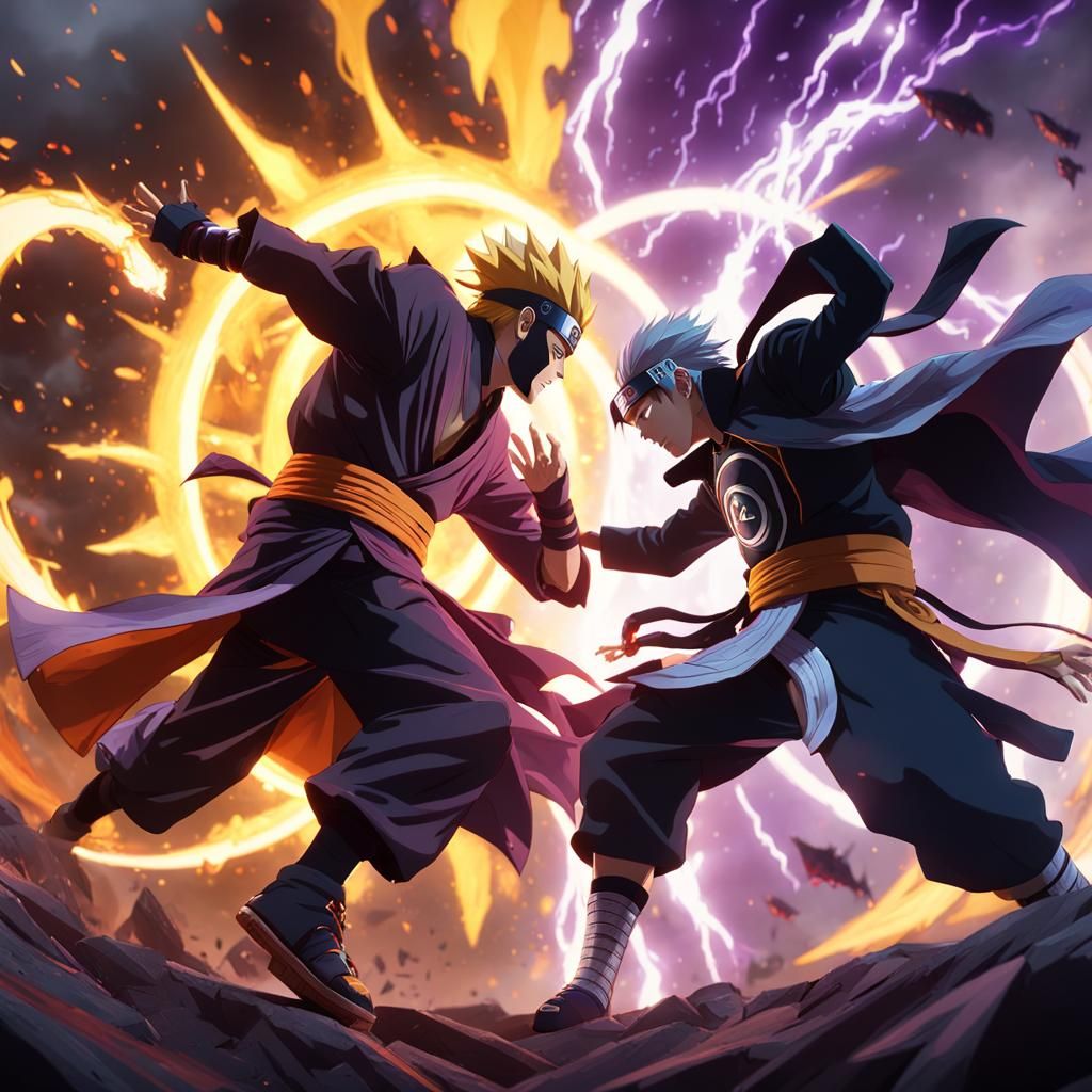 Battling Demon King and Naruto   by @JaMint