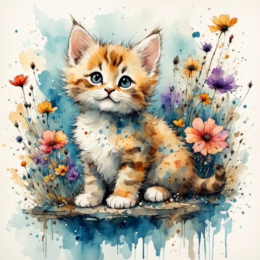 Watercolor Kitten