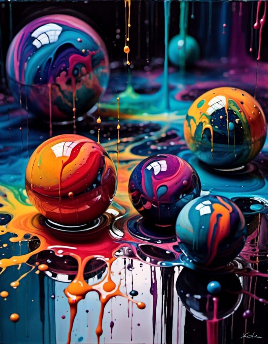 Liquid paint spheres. slashes. <lora:Liquid Rock Music:1.0> 