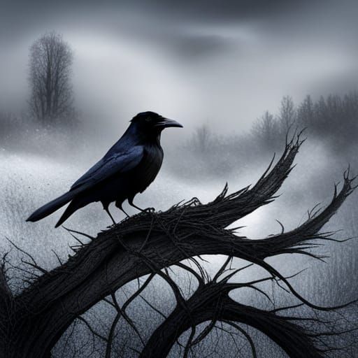 The long dark night of the raven - AI Generated Artwork - NightCafe Creator