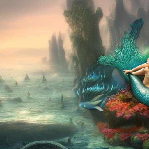 Mermaid on a rock