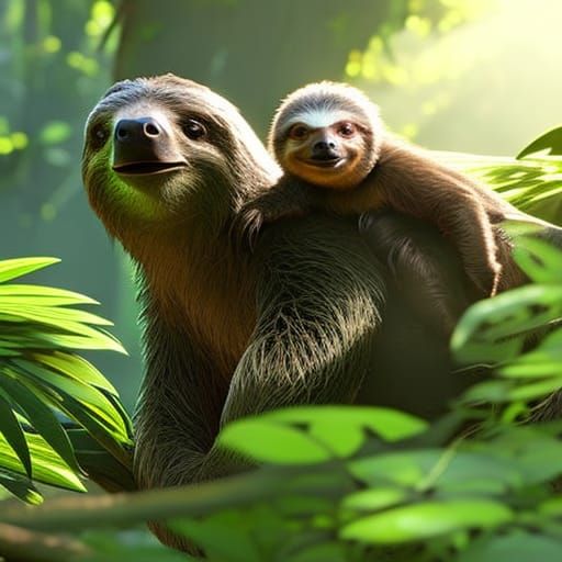 Sloth and his little one