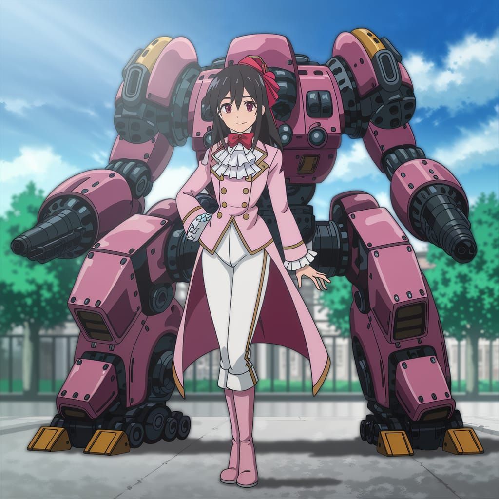Shinguuji Sakura Hyperrealistic Anime Portrait with Mecha