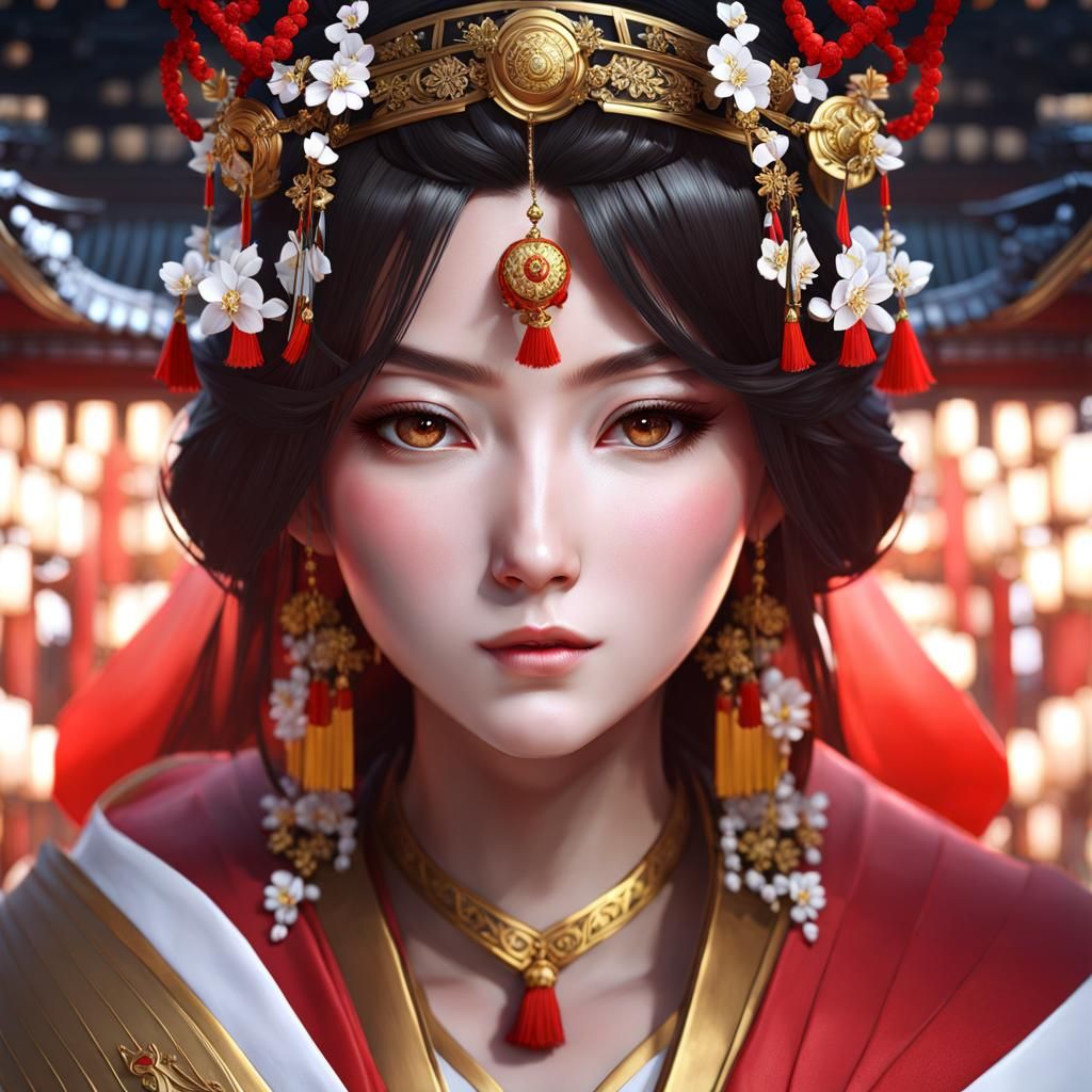 Shrine maiden - AI Generated Artwork - NightCafe Creator