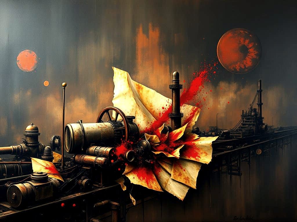 Dystopian Dreamscape in Oil Impasto