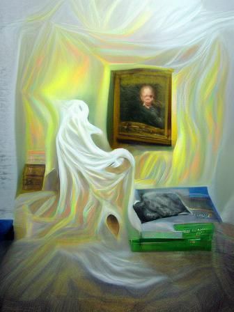 Ghost of William Blake by a Flea oil on canvas detailed pain...