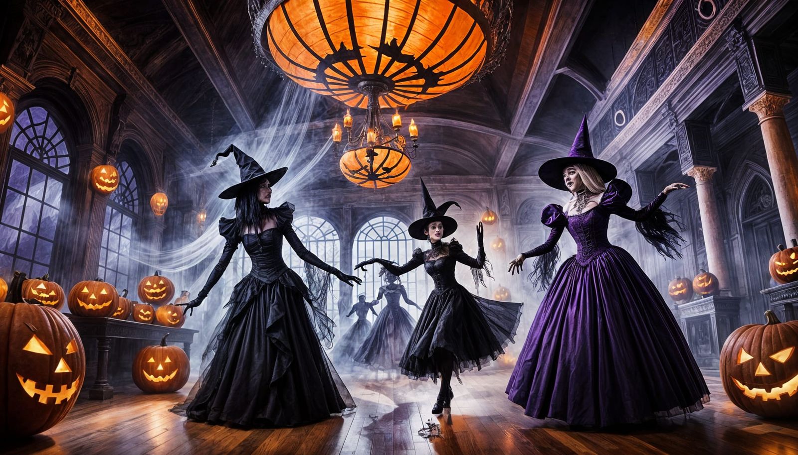 A (mummy:1.4) dancing with (the Wicked Witch:1.4) at prom
