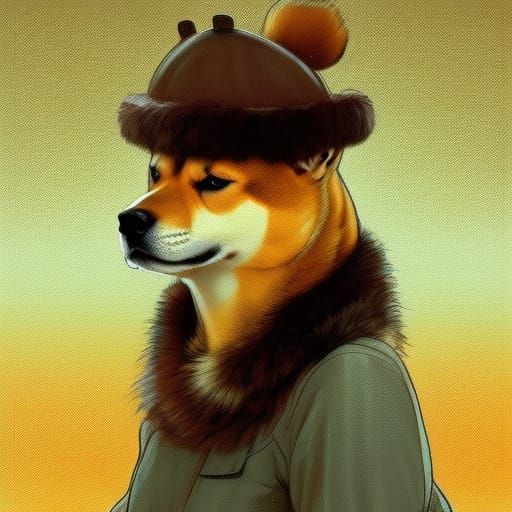 A Shiba Inu wearing an Ushanka - AI Generated Artwork - NightCafe Creator