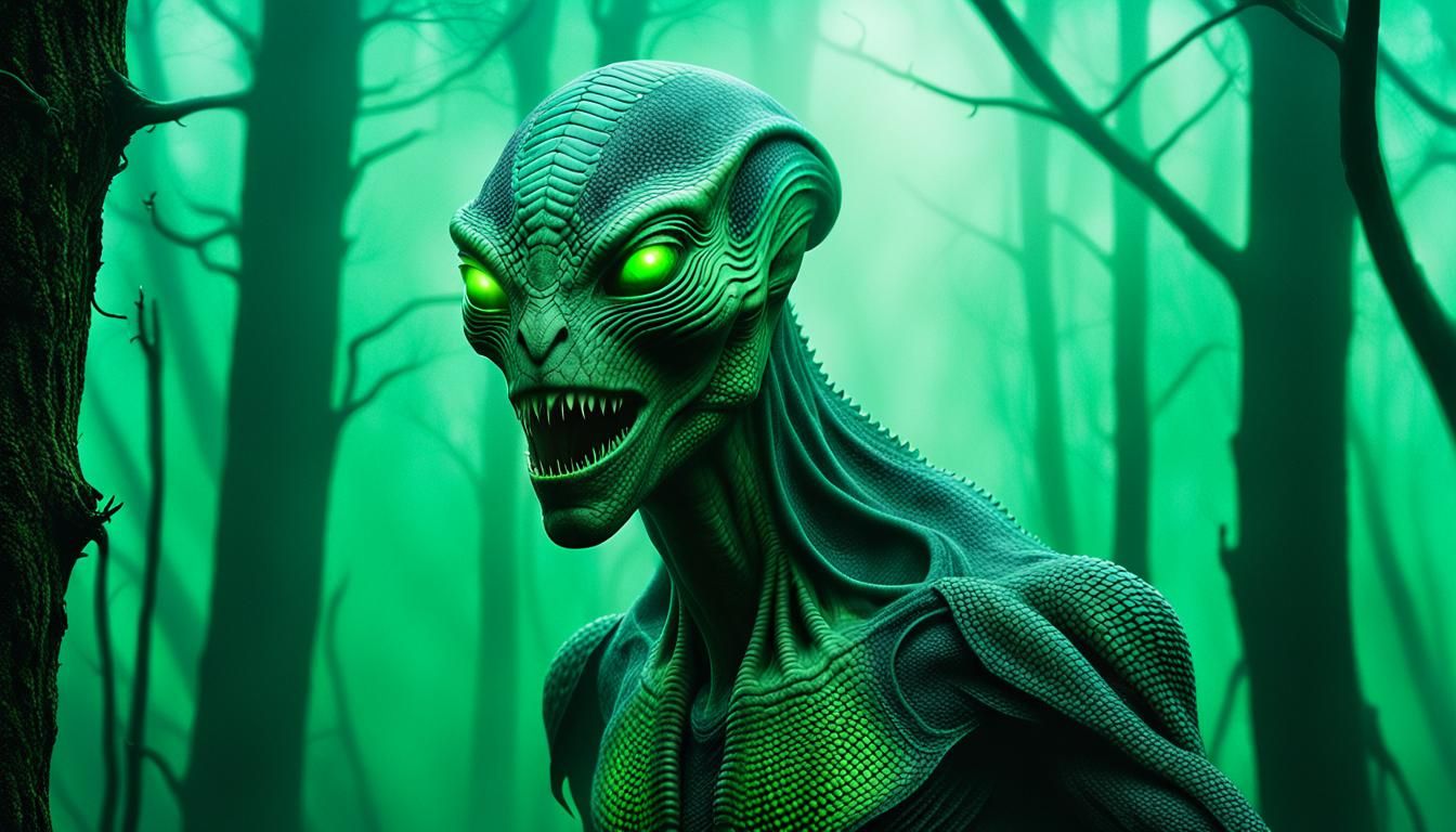 Alien ghost in an alien forest - AI Generated Artwork - NightCafe Creator