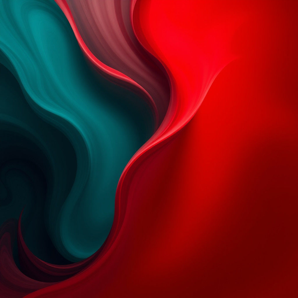 Vibrant Red and Teal Colors Merging Fluidly