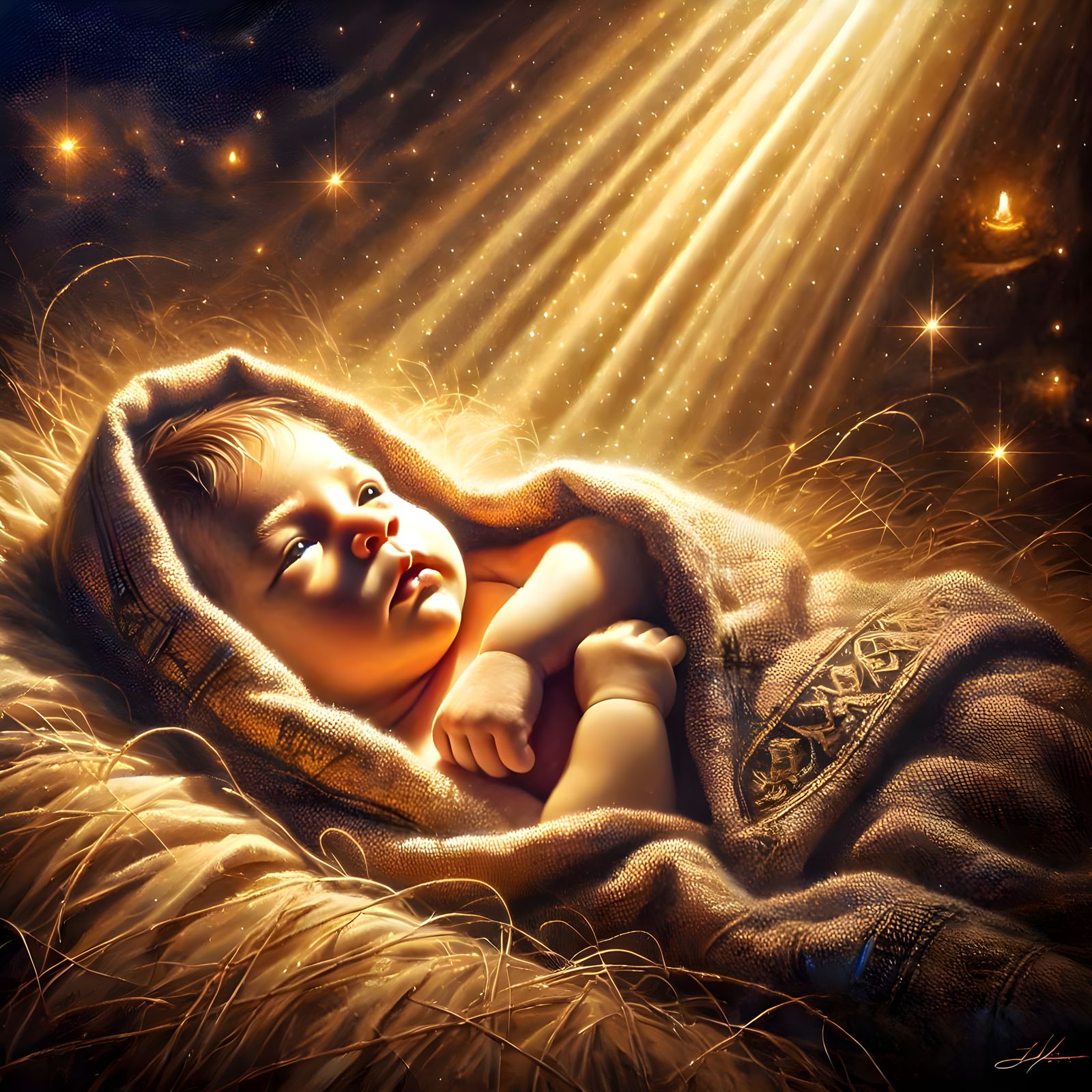 Away in a manger no crib for a bed, little Lord Jesus asleep on the hay.