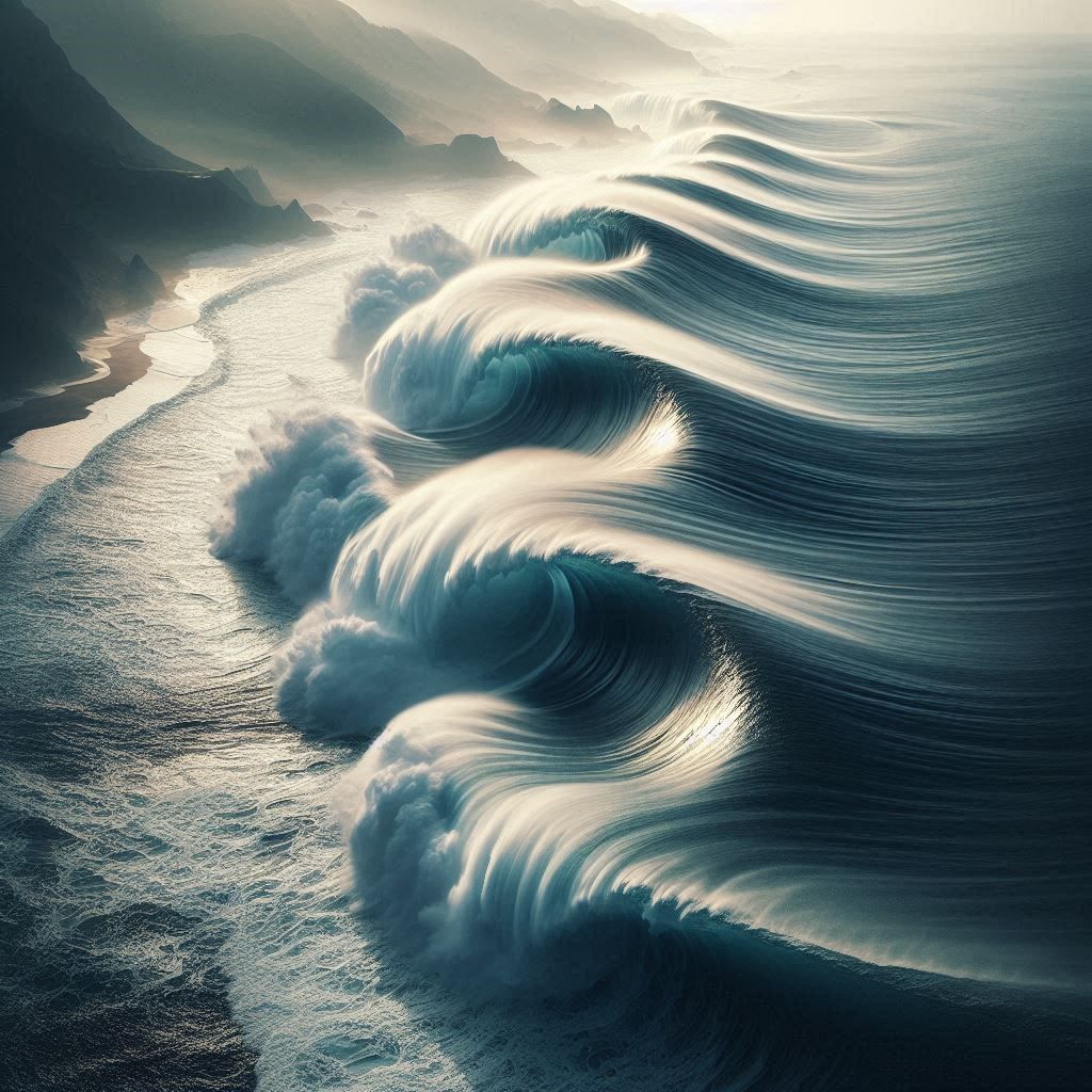 Waves at a coast