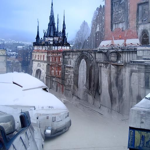 Snowing in Prague