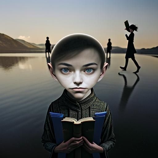 Levitation with a Book:  This is a classic trick photo.  Hav...