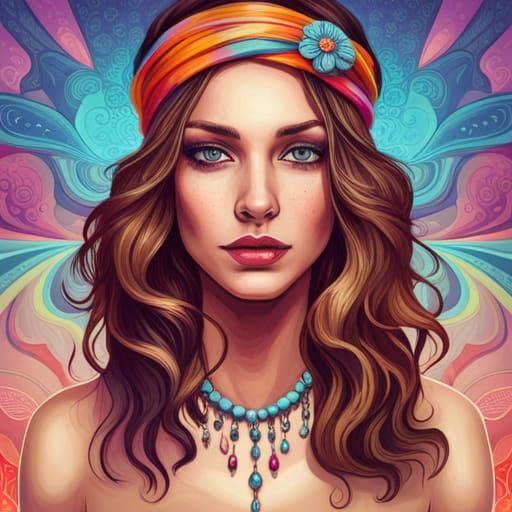 hippy girl - AI Generated Artwork - NightCafe Creator