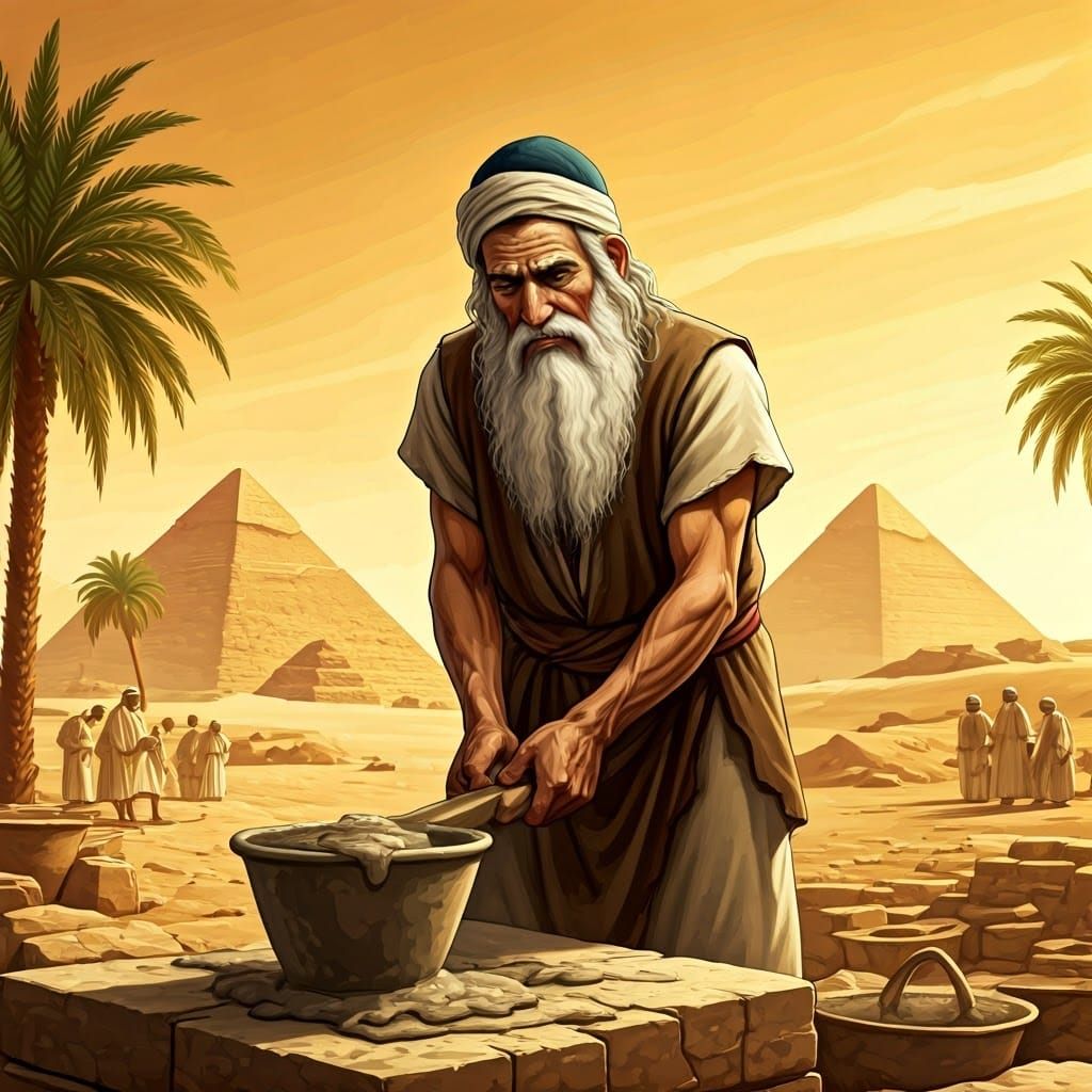 Ancient Jewish Laborer in Golden Egyptian Light