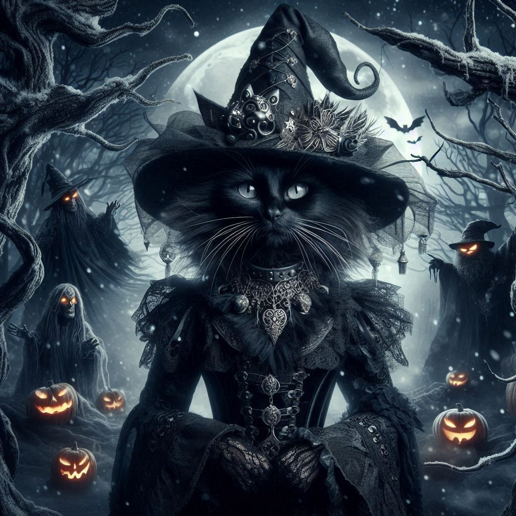Gothic Cat Halloween