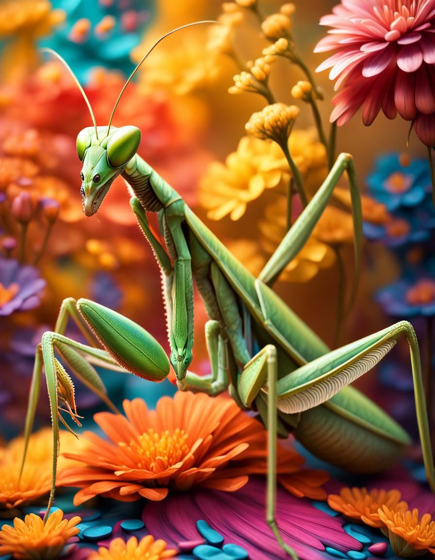 La mante religieuse floral   by @Karagon 