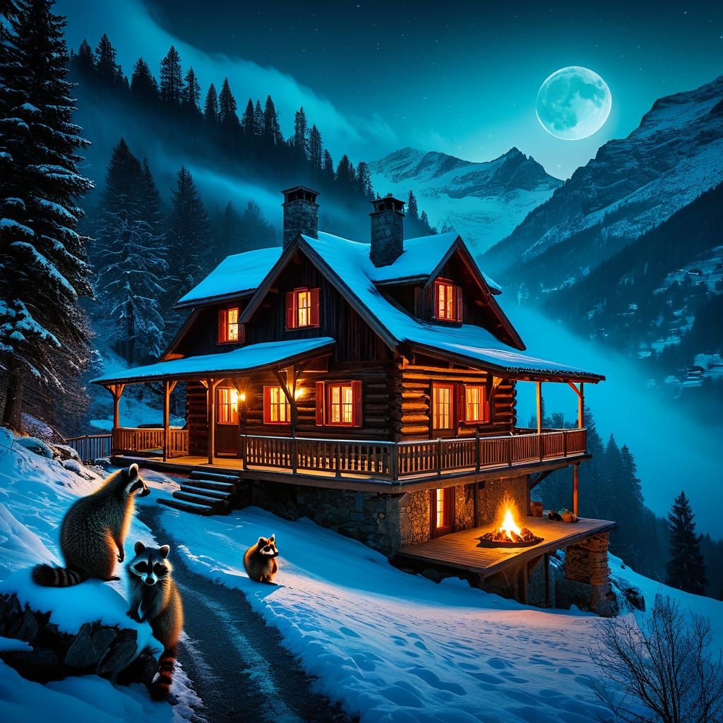 A Family of Raccoons looking for Dinner #2