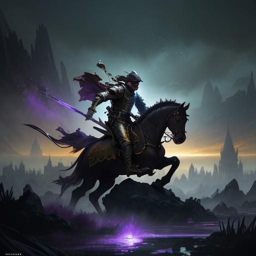 two knights battling