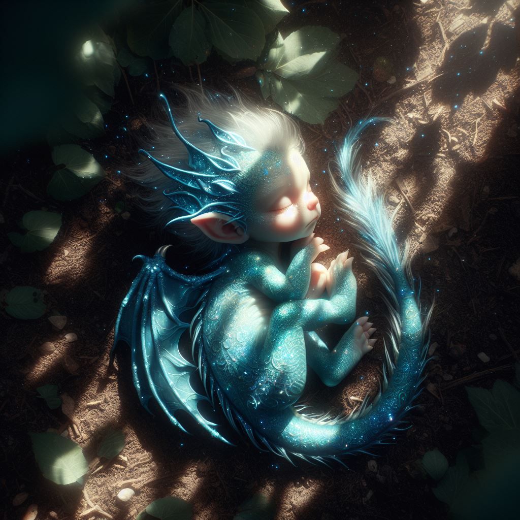 Little Dragon Fae sleeping in the shade