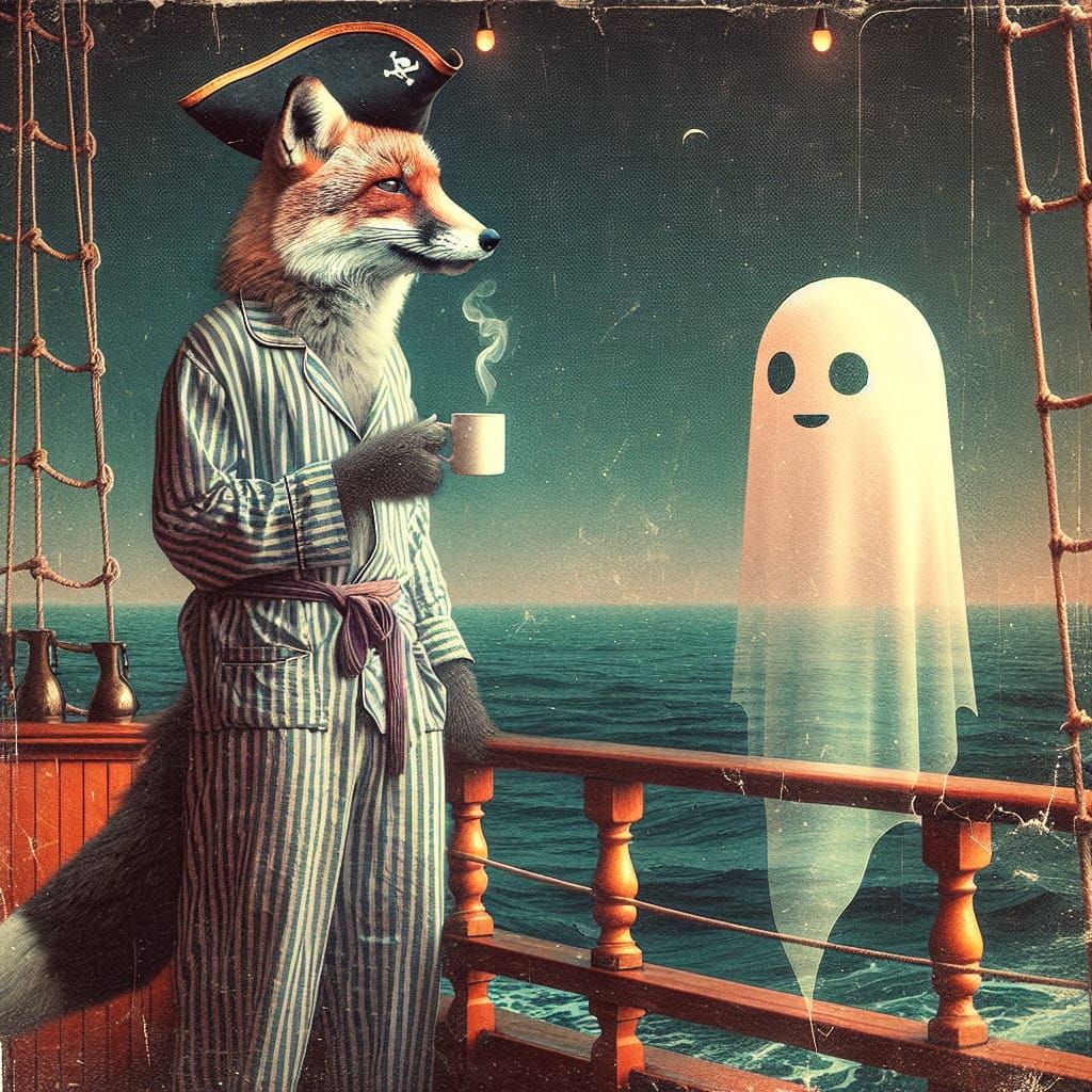 Morning coffee with the ship's ghost AI Generated Artwork NightCafe