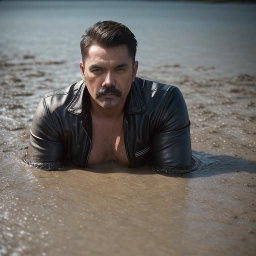 Hot Leather Daddy sinking in Quicksand.