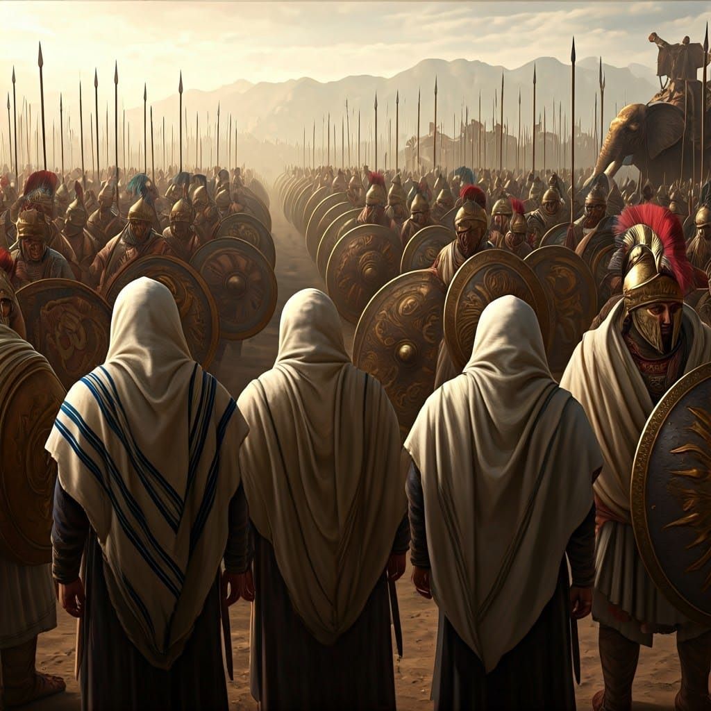 Hasmonean Warriors Stand Firm Against Greek Invasion