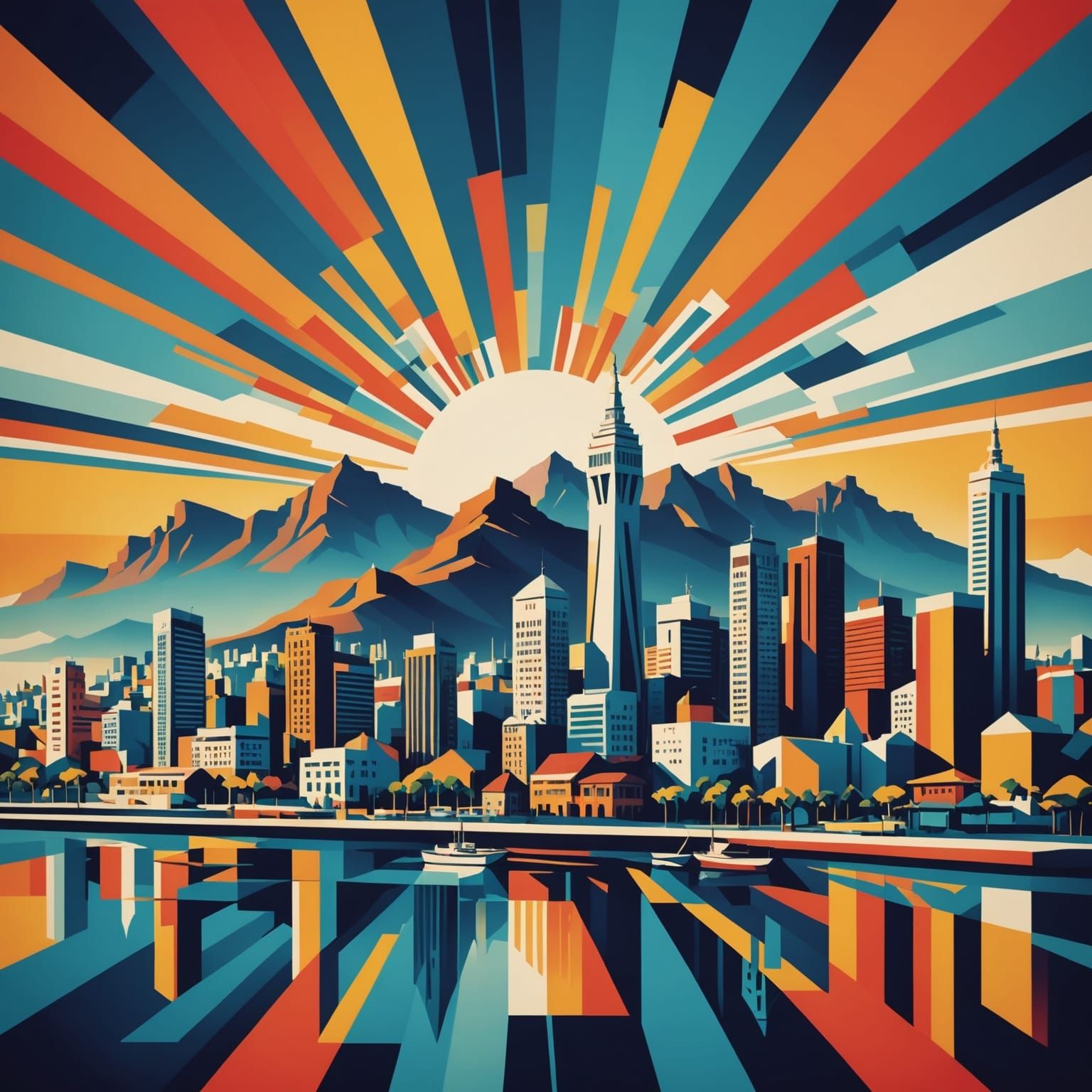 Cape Town skyline silhouette 