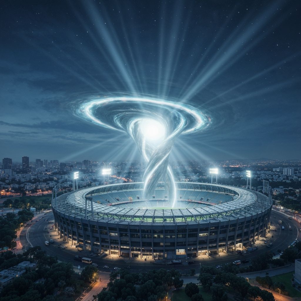 Time Portal Above Bloomfield Stadium in Tel Aviv
