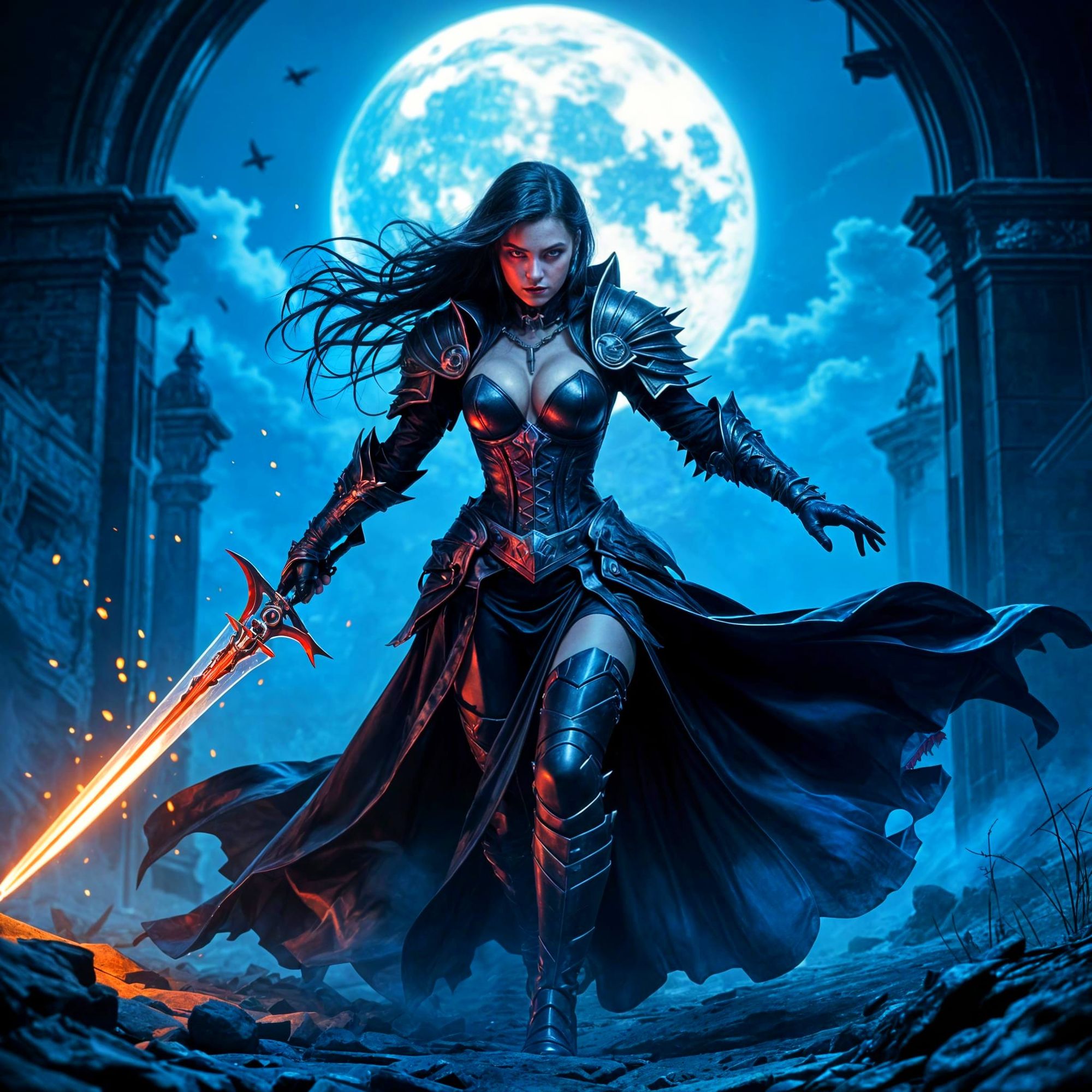 Lady vampire, going in to battle