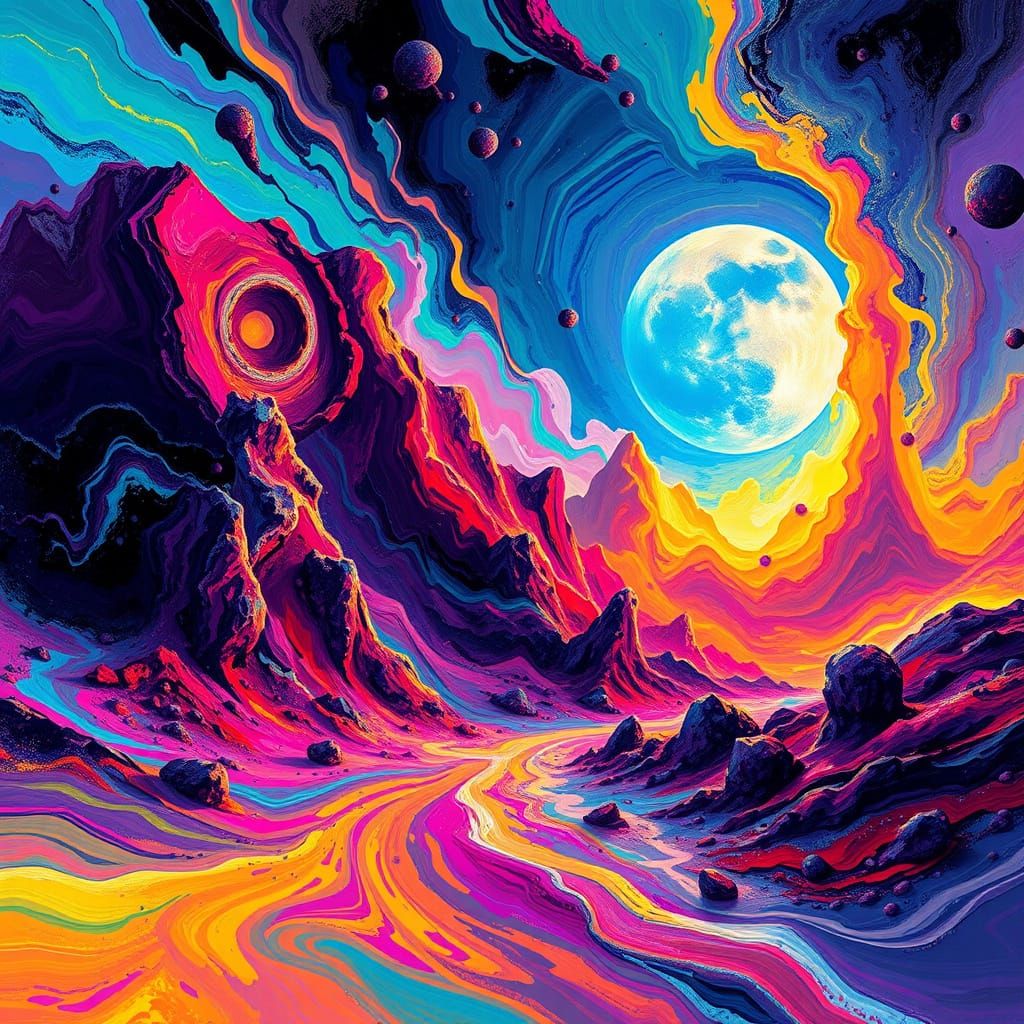 Surreal Cyberpunk Dreamscape Unveils Radiant Futuristic Ener...