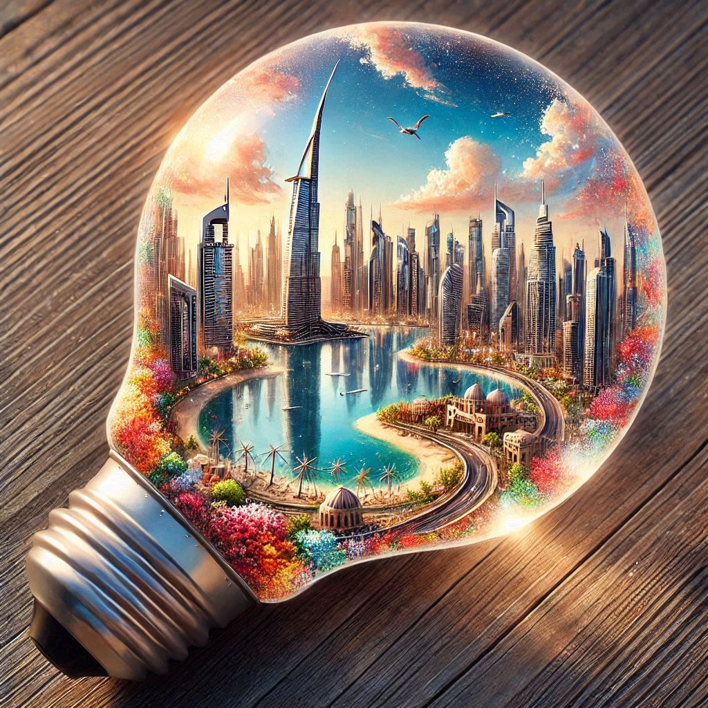 Dubai City💡...Miniature Worlds Inside a Light Bulb! 💡🌍