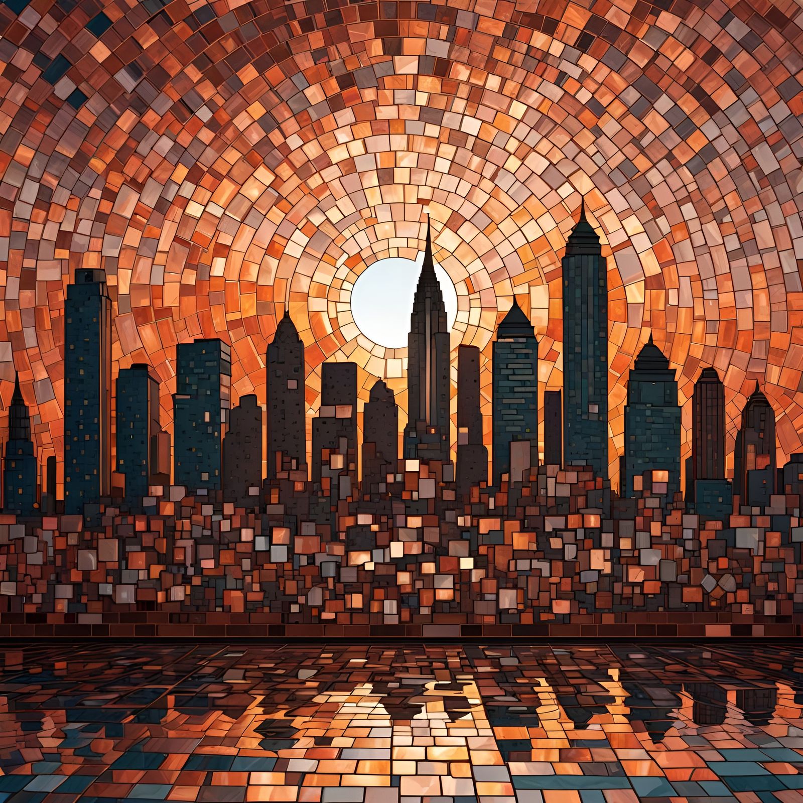 Copper mosaic.