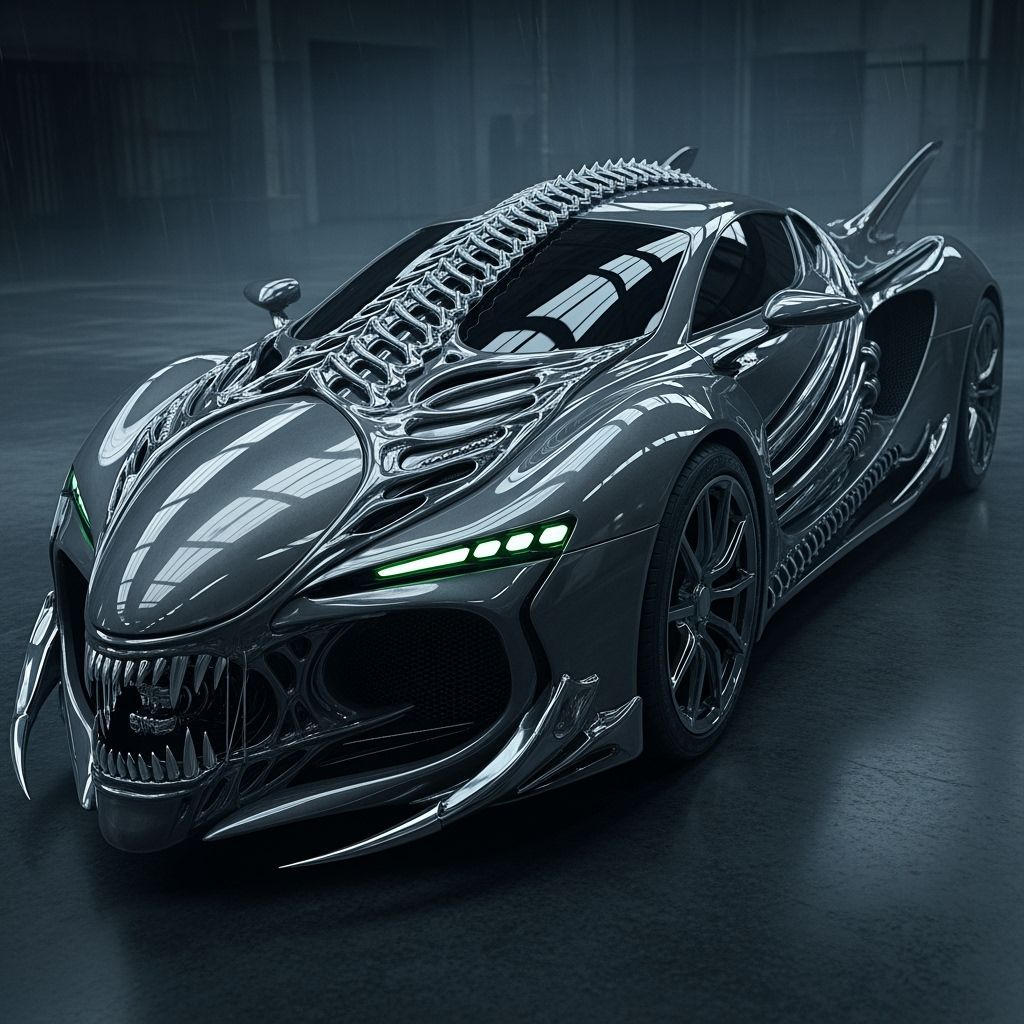 A car that looks the xenomorph alien from the movie franchise.