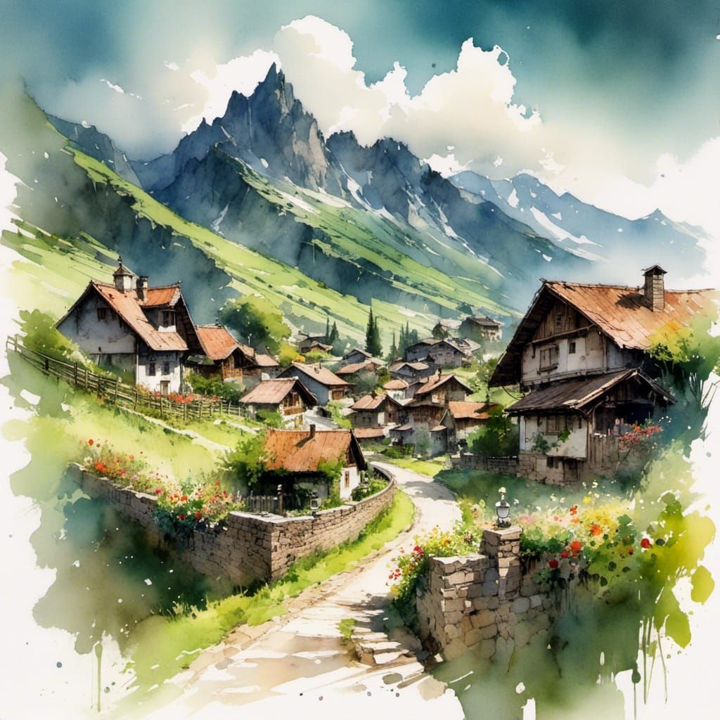 An Alpine village  by @Author 