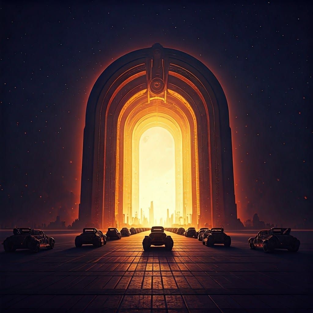 Golden Gate of Fire Illuminates the Night Sky