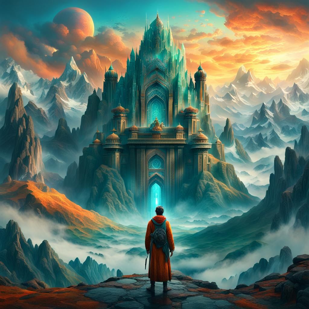 Epic Matte Painting of Subhuti and World Honored One