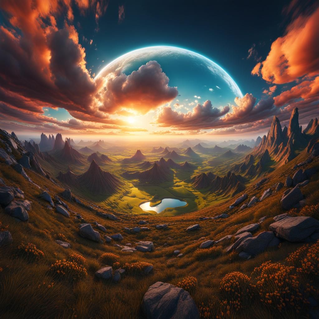 Fisheye Lens View of a cloudy sky  by @Mamahalblang