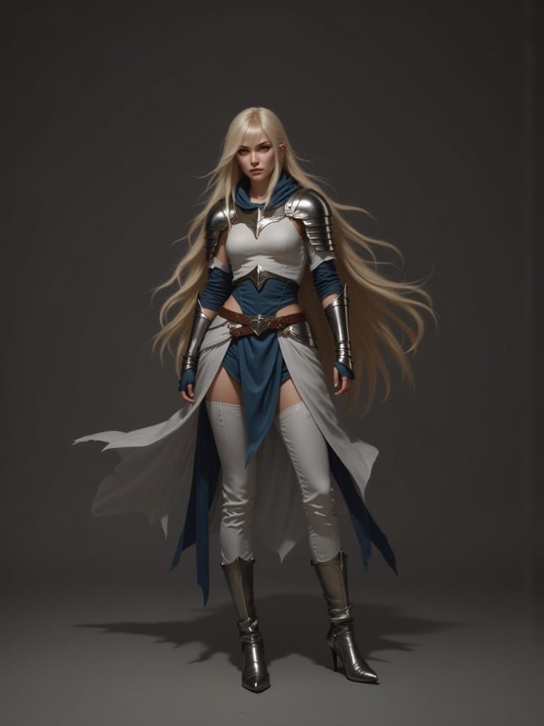 <lora:Empathy:1.0> high fantasy character art, full body, beautiful woman, soft features, striking yellow eyes, short eyelashes, long straig...