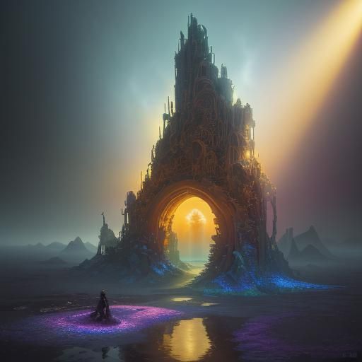Gingerbread house Cinematic fantasy landscape intricately de...