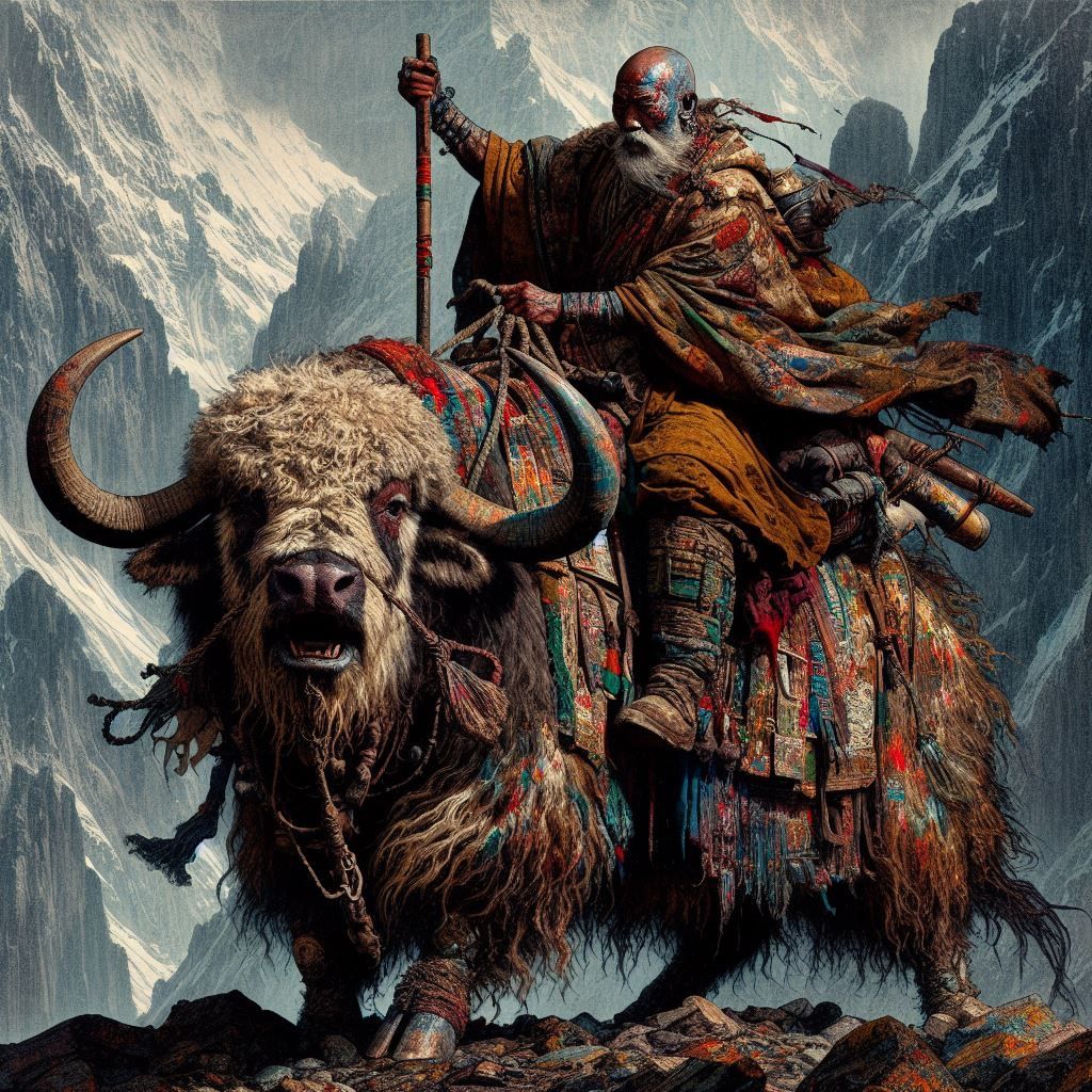 Shaolin Monk On A Yak