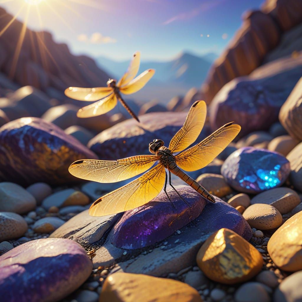 Dragonflies and Rocks